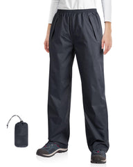 33,000ft front view of rain pants showing fit and protection