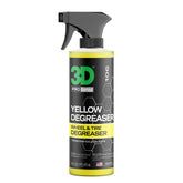 3D Yellow Degreaser front spray bottle showing branding and 16 oz size, clear user benefit