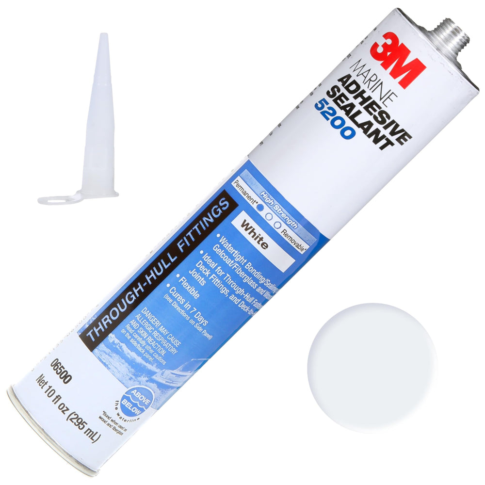 3M 5200 front cartridge showing product and white sealant — durable marine bond