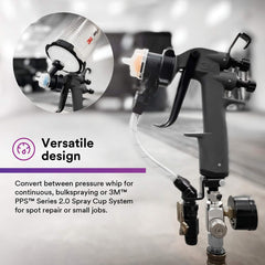 3M spray gun side profile with ergonomic trigger for reduced operator fatigue