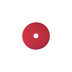 3M red buffer pad 5100 front view showing pad thickness and durable construction, improving maintenance efficiency
