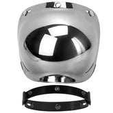 3TVol front view mirrored chrome visor showing retro style and glare reduction