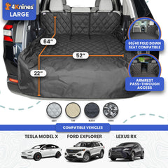 4Knines liner installed with rear seats folded showing easy seat access