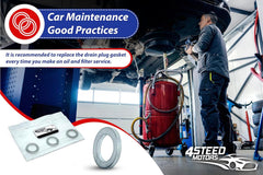 4STEED MOTORS packaged set displaying three filters and three gaskets for multiple services