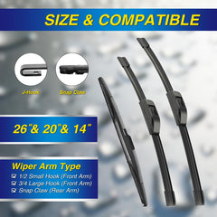 5 PLUS driver blade 26 inch closeup showing fit and smooth wipe performance on windshield