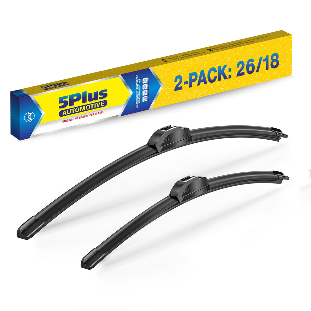 5 PLUS front packaging showing driver and passenger wipers for quick identification and fit benefit