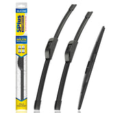 5 PLUS front packaging showing three blades and fitment for Honda Passport, clear replacement benefit