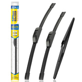 5 PLUS three-pack front view showing packaged blades and fitment for Sienna