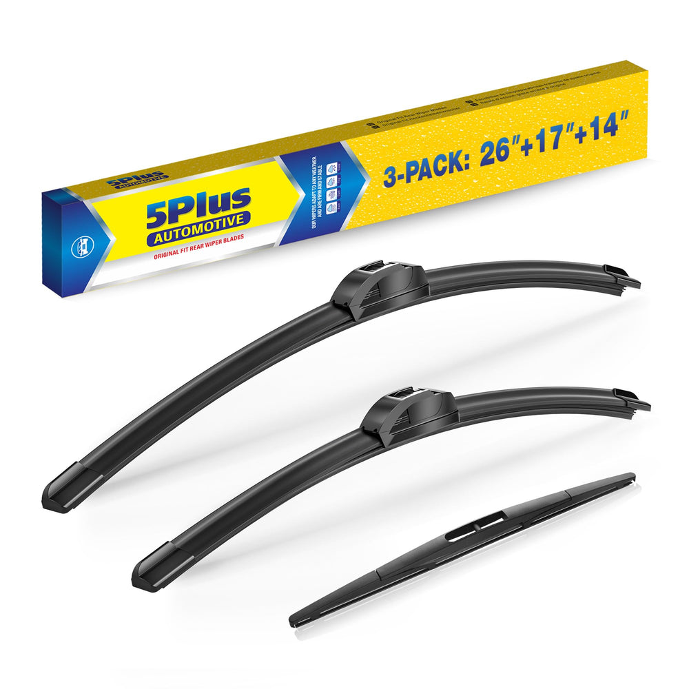 5 PLUS front packaging showing the full replacement set and fit details