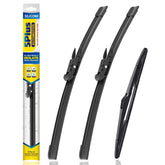 5 PLUS front packaging showing three-blade set and contents, clear fitment details