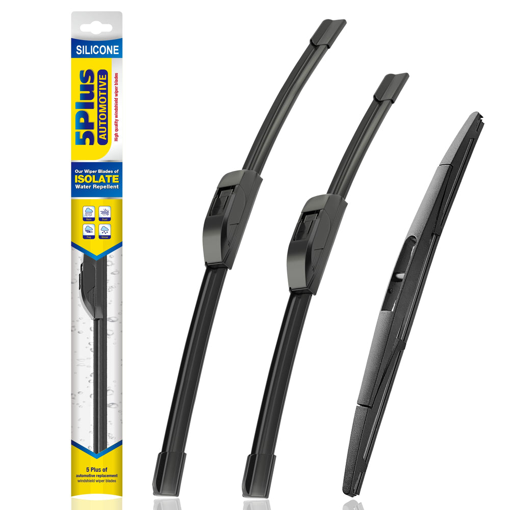 5 PLUS front packaging showing three wipers and fitment details for quick identification
