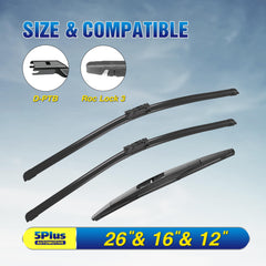 5 PLUS 26-inch front blade close-up demonstrating clear wipe performance