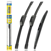 5 PLUS wipers front view showing full three-blade set and fit