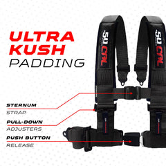 50 Caliber Racing 3 inch webbing texture for broader load distribution