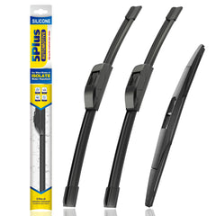 5 PLUS front packaging showing three-blade replacement kit and vehicle fitment