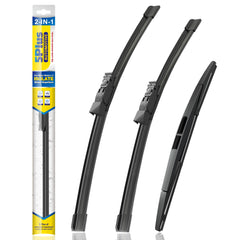 5 PLUS front packaging showing the three-piece Ascent wiper kit benefits
