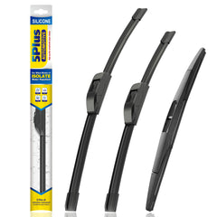 5 PLUS front packaging showing three wipers and sizes for quick fit verification