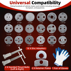 8MILELAKE array of 18 adapter plates showing compatibility with many piston faces