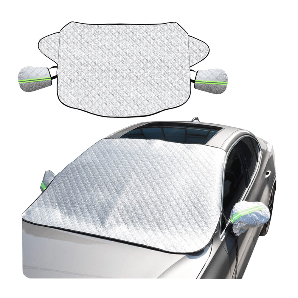 8sanlione front view showing full windshield coverage and quick snow removal benefit