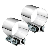 A ABIGAIL front view of clamp package showing two stainless clamps and bolts for reliable repairs