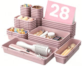 A-LuGei front view of full 28-piece set showing organized compartments and visibility