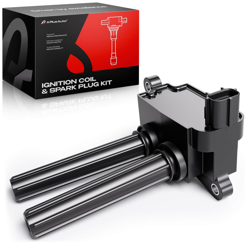 A Plus Auto front packaging showing coil pack and warranty benefit