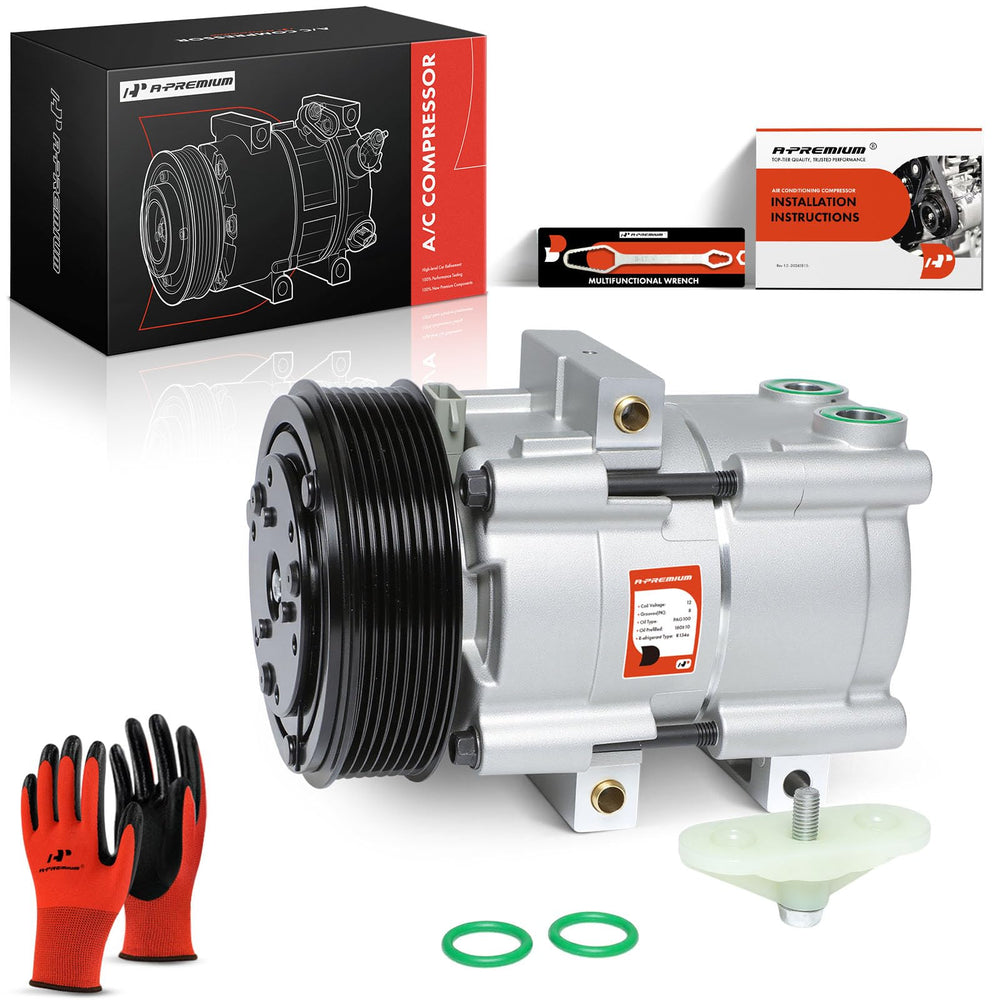 A-Premium front view of compressor showing mounting points and reliable fit