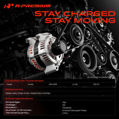 A-Premium alternator side profile highlighting mounting points for easy fitment