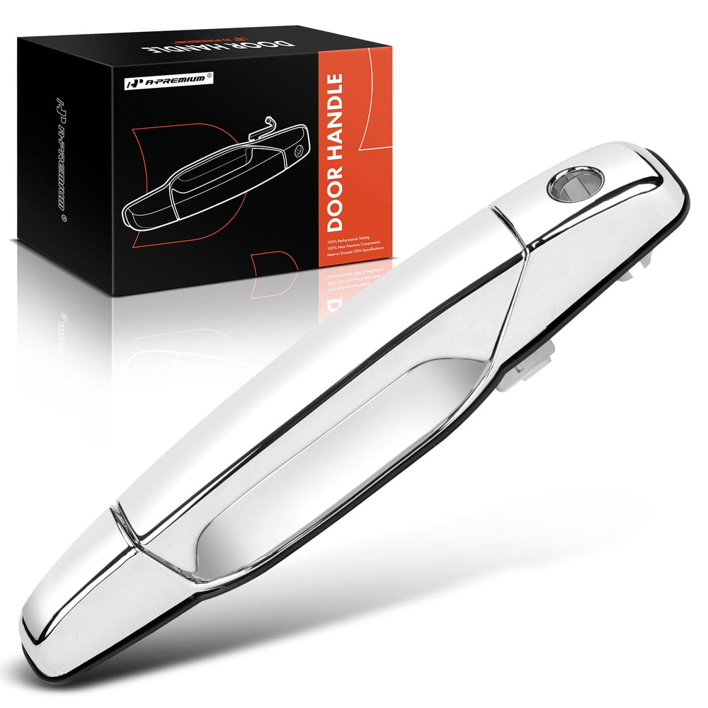 A-Premium chrome front left handle front view showing clean fit and improved curb appeal