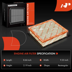 A-Premium engine filter top view highlighting pleated media for improved engine protection