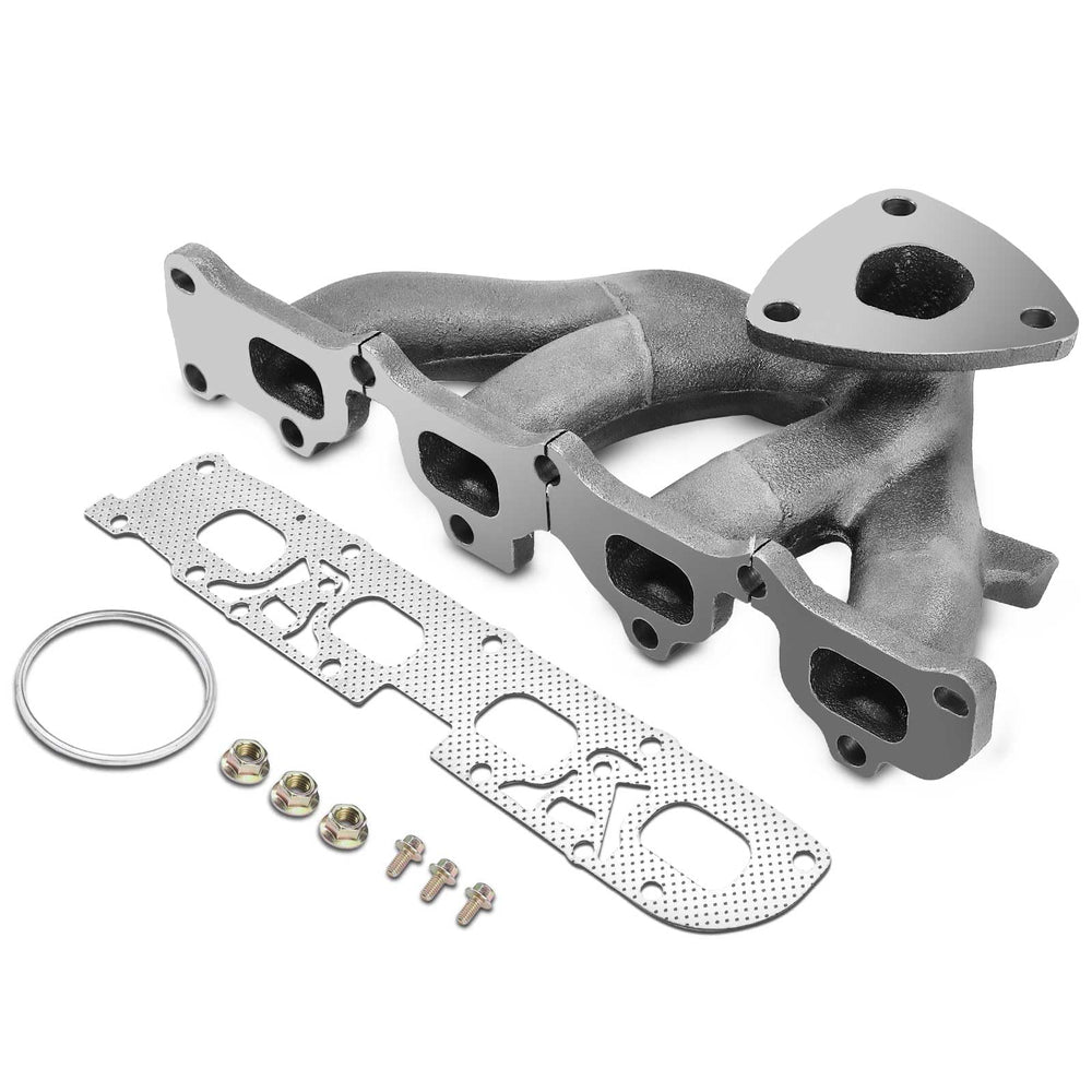 A-Premium exhaust manifold front view showing port alignment and durable cast-iron construction