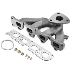 A-Premium exhaust manifold front view showing port alignment and durable cast-iron construction