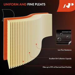 A-Premium filter label and measurements showing accurate OEM-matching dimensions