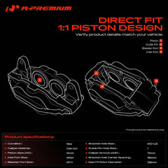 A-Premium close-up of four pistons delivering consistent pad pressure