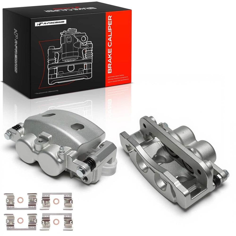 A-Premium front caliper assembly front view showing fit and reliable braking