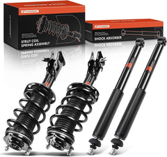A-Premium front complete strut assembly front view showing direct replacement benefit