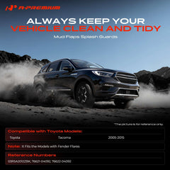 A-Premium front driver mud flap detail highlighting precise fit and coverage