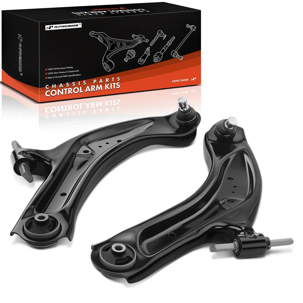 A-Premium front lower control arm pair front view showing ready-to-install components and improved stability