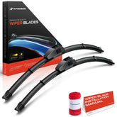 A-Premium front packaging of 22 inch wiper blades showing included towel and instructions