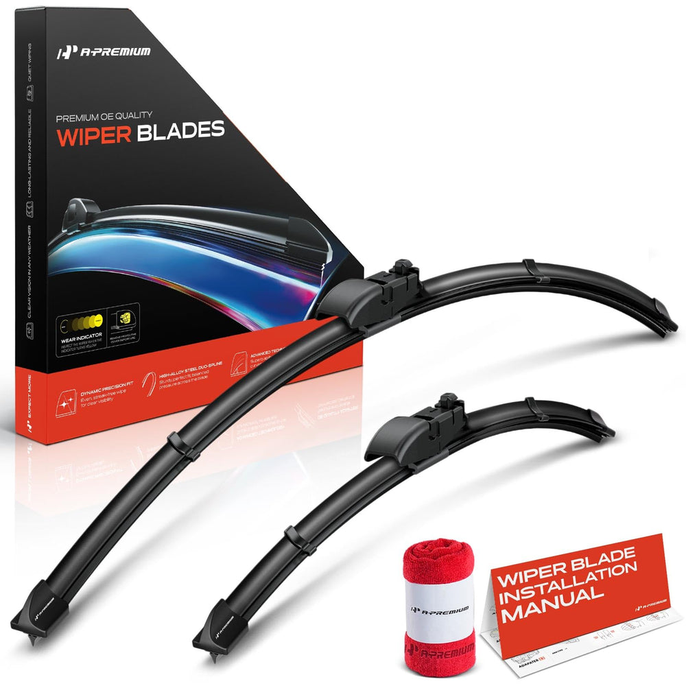 A-Premium front packaging showing 26" and 16" blades and included towel