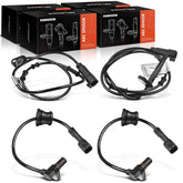 A-Premium front view of four ABS sensors showing complete kit and packaging benefit
