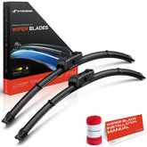A-Premium front packaging showing included blades and towel, clear product overview and benefit