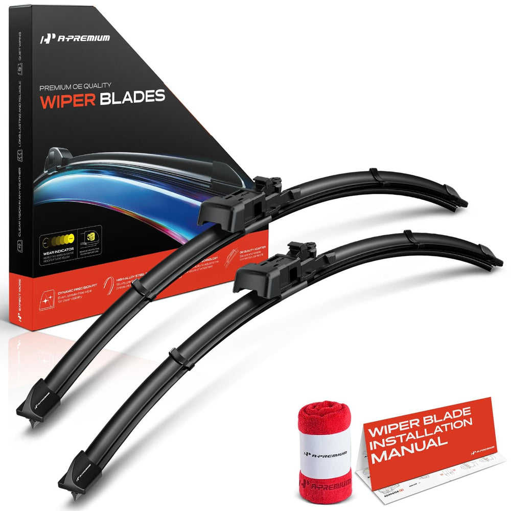 A-Premium front packaging showing both 24 and 21 inch blades and included towel
