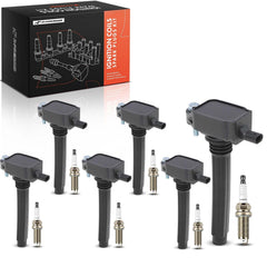 A-Premium front packaging showing six coils and six spark plugs, clear kit benefit