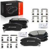 A-Premium packaging showing full front and rear brake pad kit and benefits