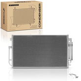 A-Premium front view condenser showing direct-fit mounting and fast installation benefit