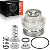 A-Premium front view oil filter cap showing durable aluminum finish and fit