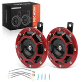 A-Premium front view of paired disc horns showing robust design and loud output