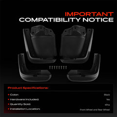 A-Premium installed front left wheel mud flap protecting paint from debris