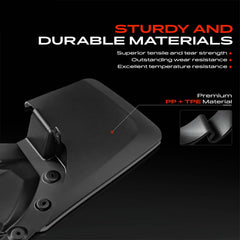 A-Premium mud flap installed rear right wheel well reducing debris impact